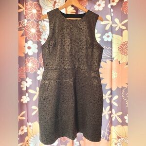 Endlessly chic gold and black jacquard dress- with pockets.